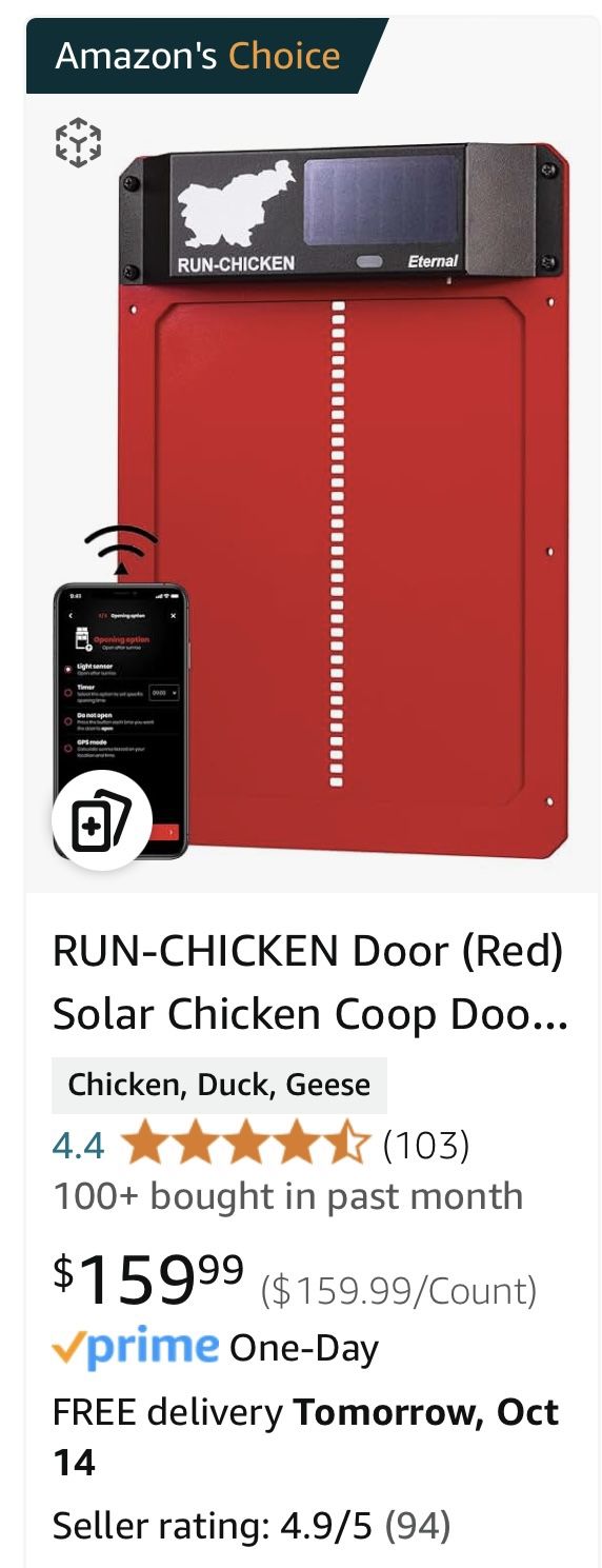 Run-chicken Solar Chicken Coop Door