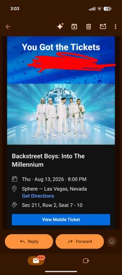 Sphere Backstreet Boys tickets 8/13/26