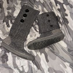 Womens Size 7 Classic Cardy Boot Grey Grey Knitted Uggs