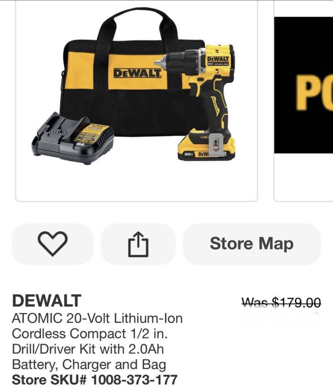 DEWALT ATOMIC 20-Volt Lithium-lon Cordless Compact 1/2 in. Drill/Driver Kit with 2.0Ah Battery, Charger and Bag