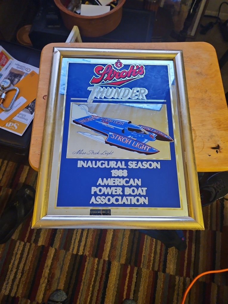 Strohs Thunder 1988 Powerboat Mirror