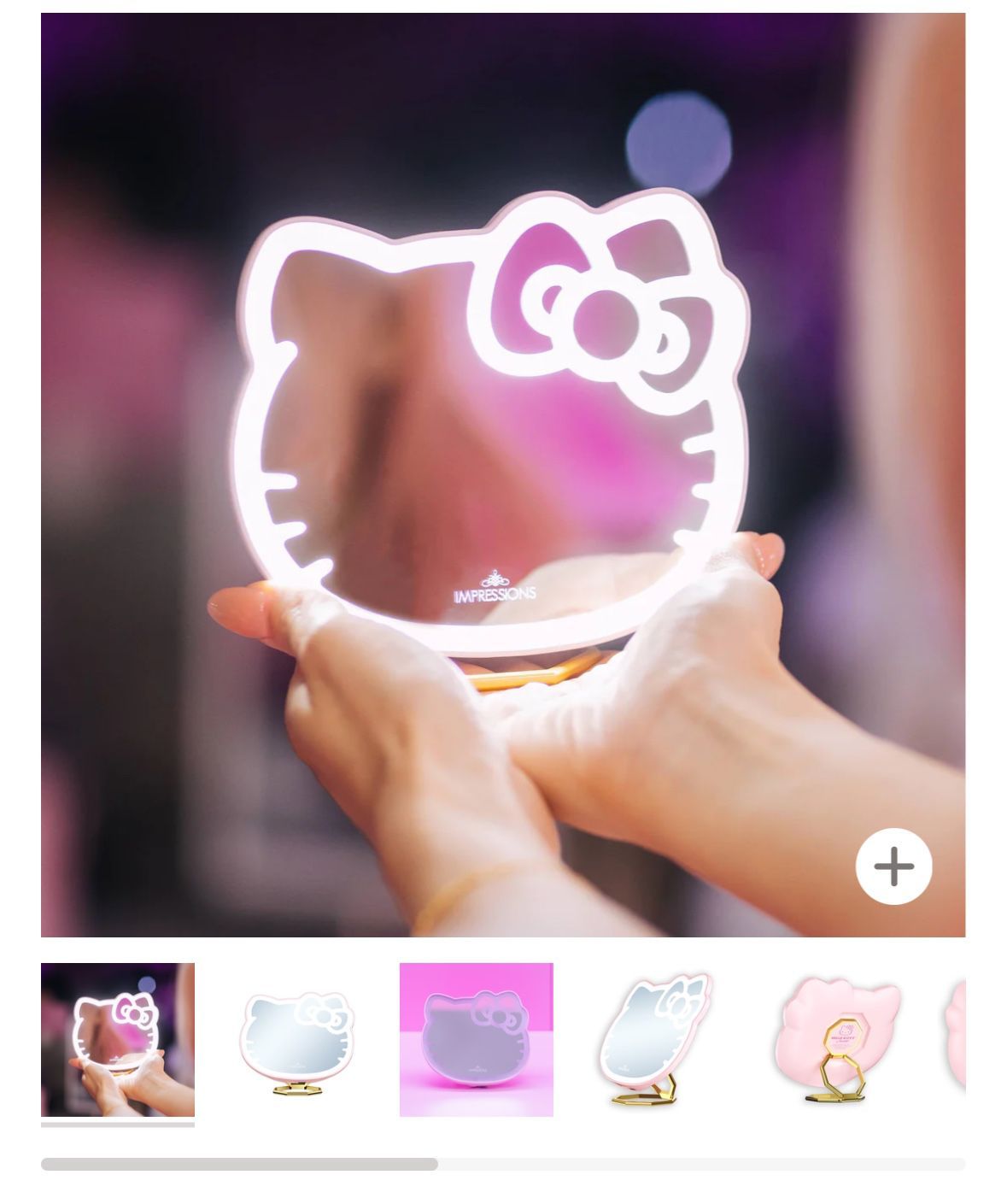 Hello Kitty LED Pocket Mirror With Ring Stand