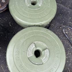 (4) 10 Lb Sears Barbell Weight 1” Hole