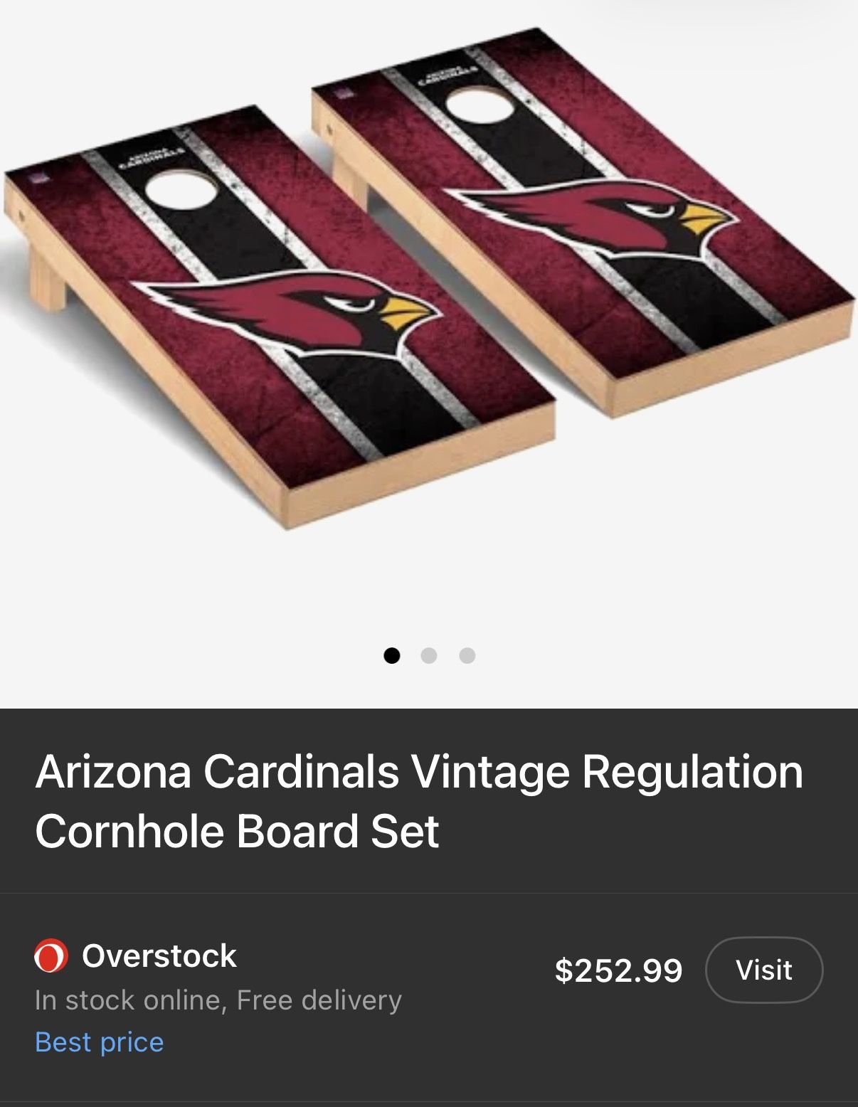 BRAND NEW- Arizona cardinals Cornhole Board Set