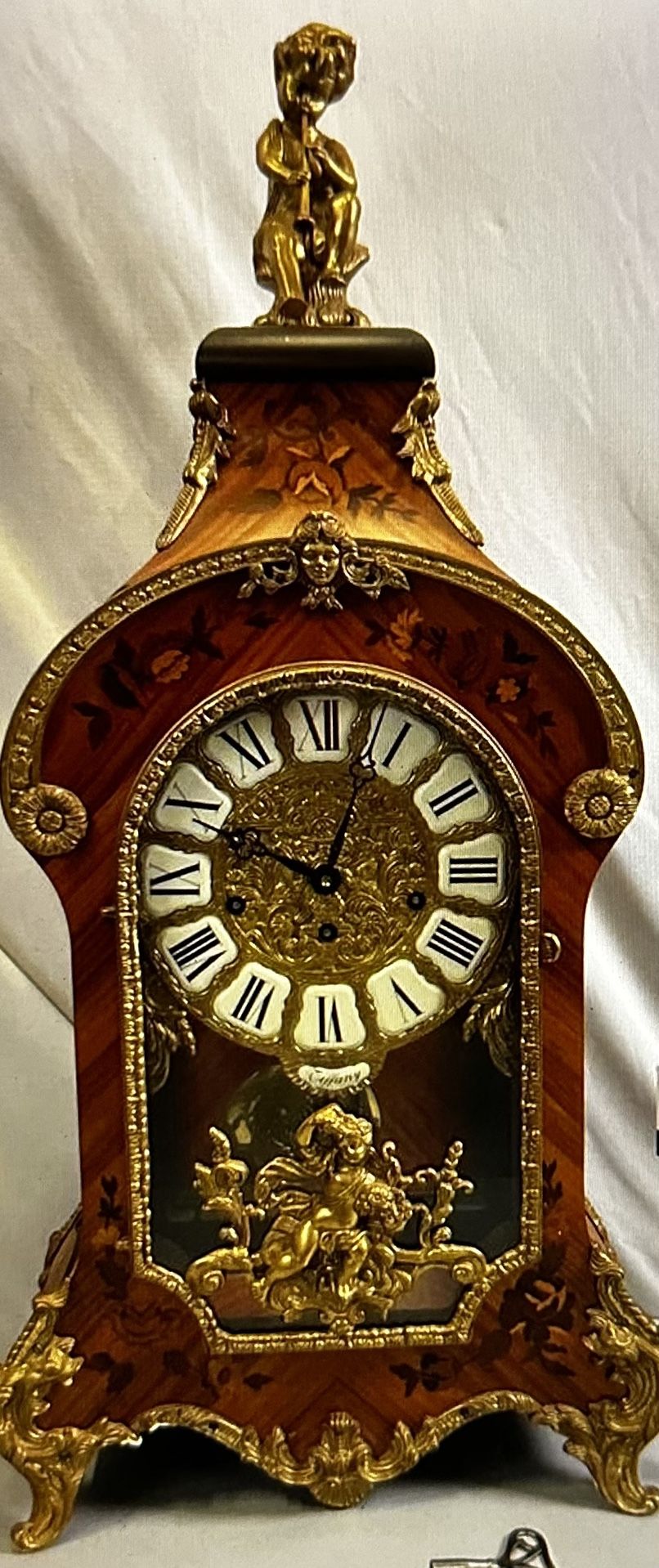 STUNNING TIFFANY WOOD CASE MANTLE CLOCK
