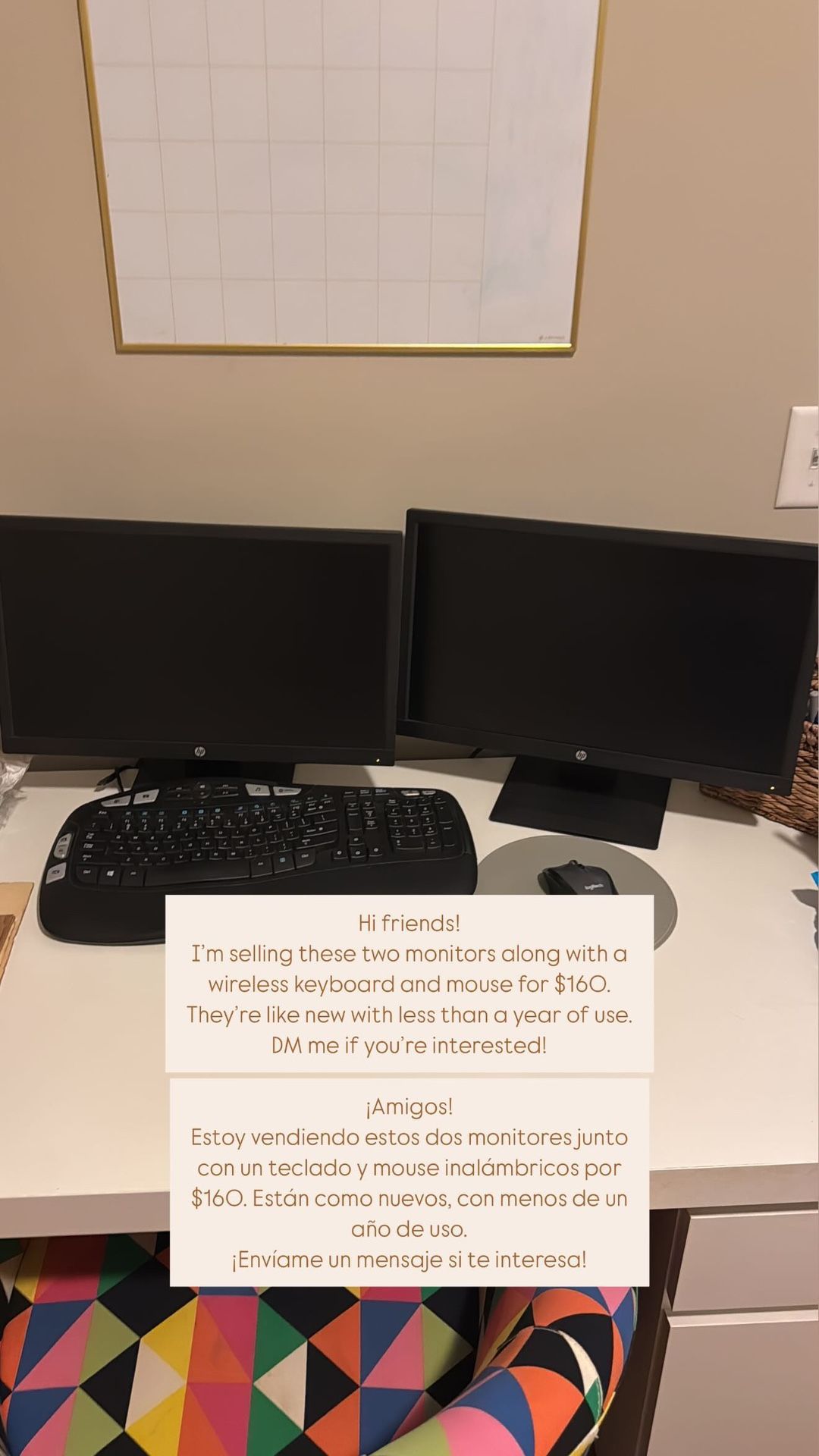 Computer Monitors And Keyboard Set