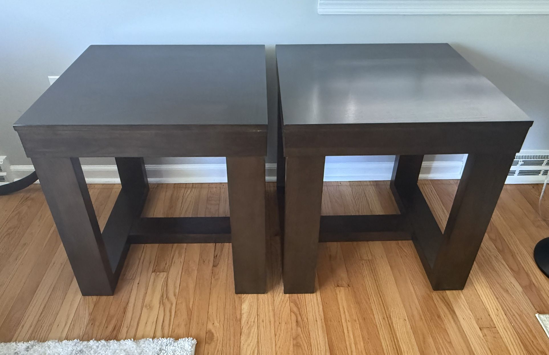 Pair of Dark Brown End Tables