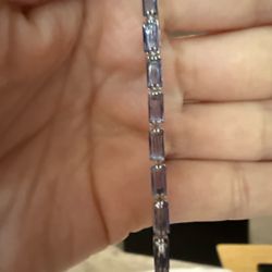 Stunning Silver Base Purple Tanzanite Bracelet