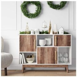 White Cube Storage with Close and Open Chelves for Living Room, Kitchen