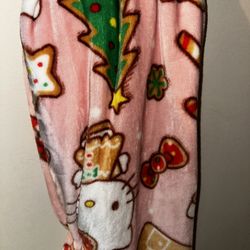 Hello Kitty gingerbread pink throw blanket