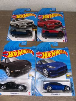 Hot wheels Jaguar Mazda Tesla lot