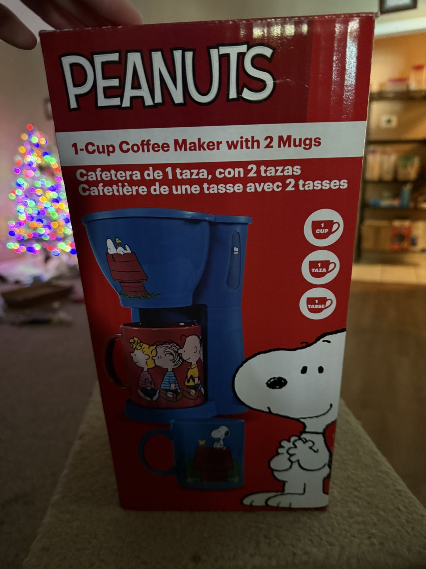 Peanuts One Cup Coffee Maker With 2 Cups