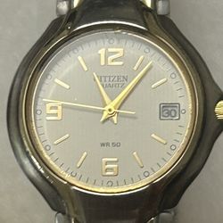 Citizen Womens White  Date Indicator Stainless Steel