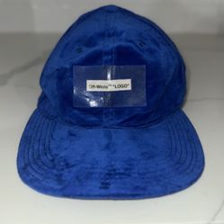 Off-White™ “LOGO” 5-Panel Cap – Royal Blue Suede