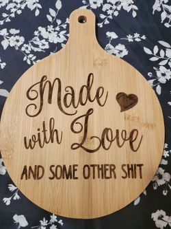 Made With Love Cutting Board And Sign