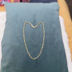 Paperclip 18k Gold Filled 14.5”, Lobster Claw Clasp.