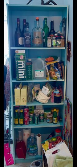 Free light, turquoise tall shelf