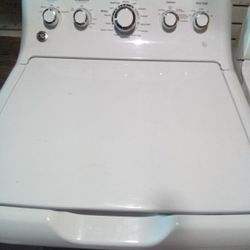 GE WASHER AND A GAS DRYER.