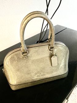 Coach Signature Silver/Gunmetal Mini Sierra Handbag