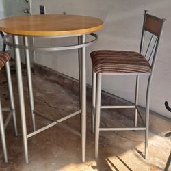 Hightop Table, 2 Chairs. 3.5 Feet