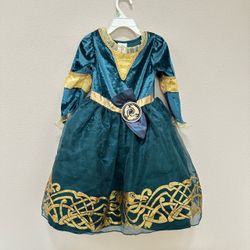 Disney Princess Brave Merida Deluxe Dress Costume Halloween Toddler Girl Sz 3