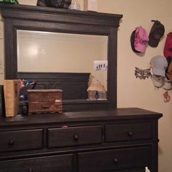 Grey King Size Bed And Dresser