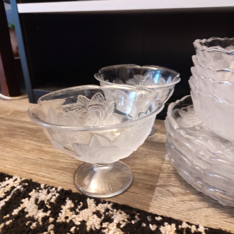 Crystal Dishes With Roses
