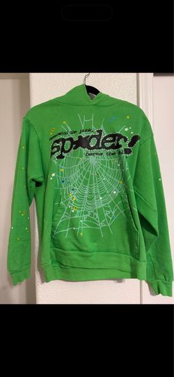 Green Rhinestone Sp5der hoodie