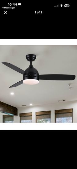 Geelife Smart 48 in. Integrated Lighted Black Ceiling Fan with Remote Control and Plywood Blades