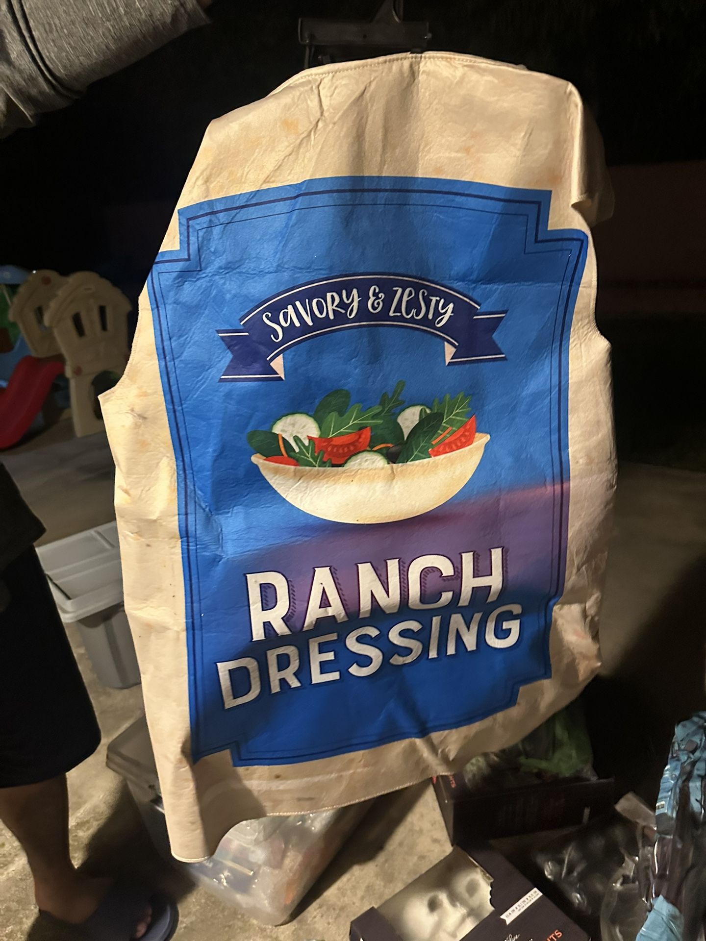 Funny Ranch Dressing Costume – “Savory & Zesty” Food Outfit Adult Size (one size fits all)