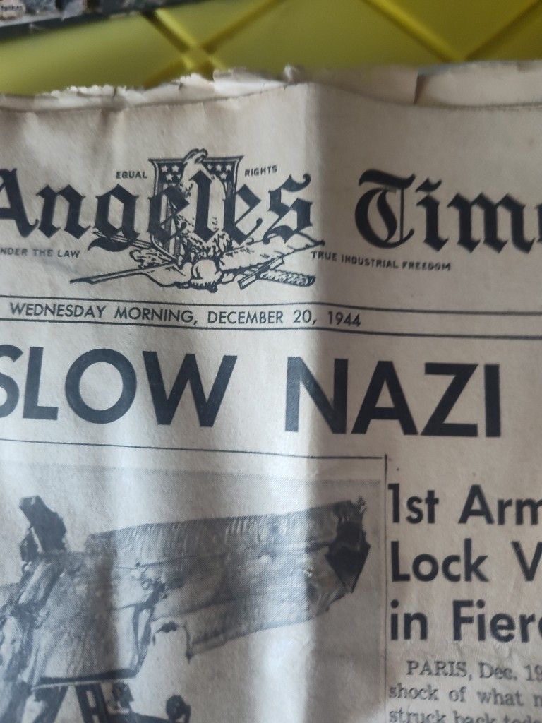 Los Angeles Times 1944 Paper