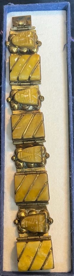 vintage Mexican multi-panel link bracelet