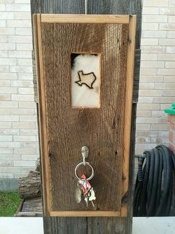 Cowhide Barn Wood Key Rack
