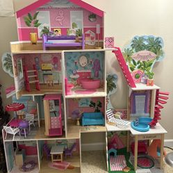 Kidcraft Wooden Barbie Party Beach House With Lots Of Extras! 