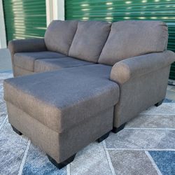 FREE DELIVERY || Small Grey Polyester Reversible Sectional Sofa || FREE INSTALL