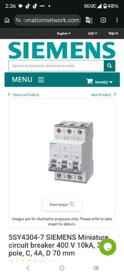 Siemens 5sy4304-7 Circuit Breaker