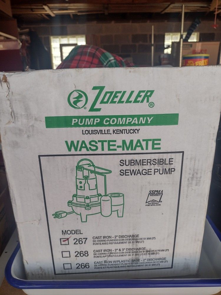 Zoeller Submersible Sewage Pump #267 New