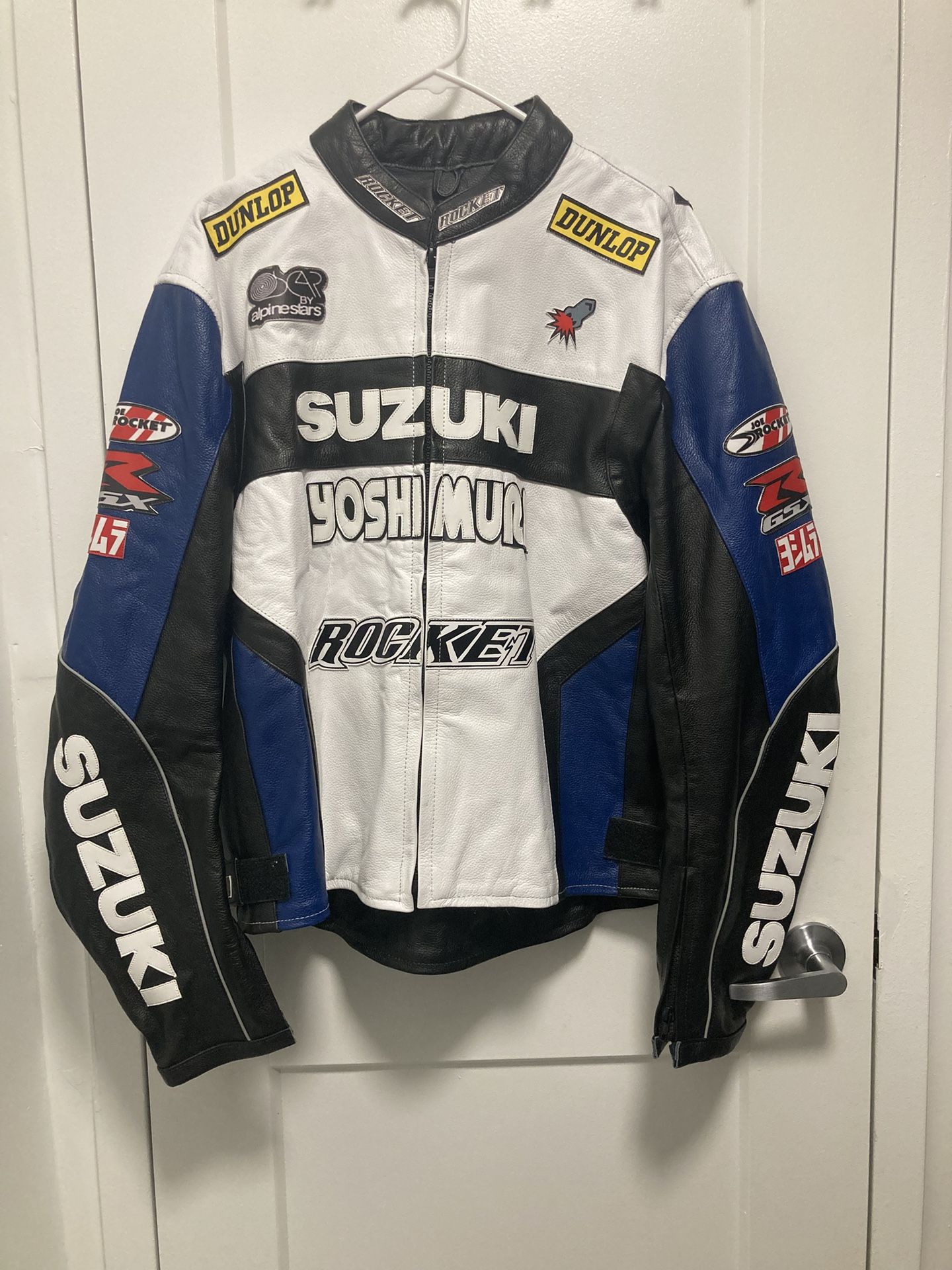 SUZUKI MOTORCYCLE JACKET (MEN’S XXL/LEATHER/MULTICOLOR) 🏍️