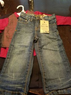 Baby bootcut distressed jeans