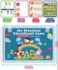 Dry Erase Tracing Letters Writing Practice Books for Kids Age 3-5, RichBoy Kindergarten & Preschool Learning Activities, for Toddlers Beginner Writing