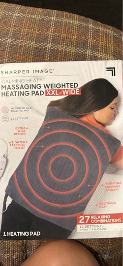 Sharper Image Calming Heat Massaging Weighted Heating Pad XXL
