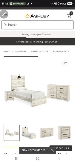 Ashley Twin Bed and Dresser w/Mirror
