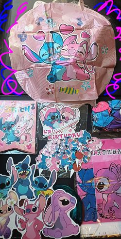 Stitch and Angel Birthday party decorations