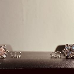 0.5 Carat GRA Certified Moissanite Stud Earrings Round Brilliant Cut 