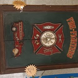 Antique Fireman Dart Cabinet 