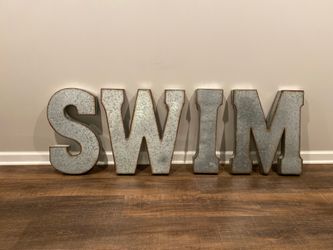 Metallic letters - SWIM 21”x65”