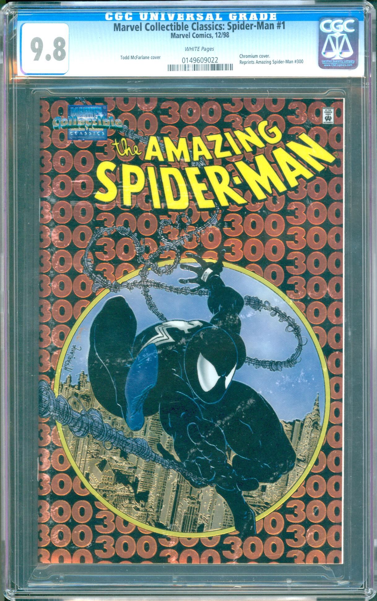 Marvel Collectible Classics Spider-Man #1 (1998) CGC 9.8 — White Pages; Case Scuffs