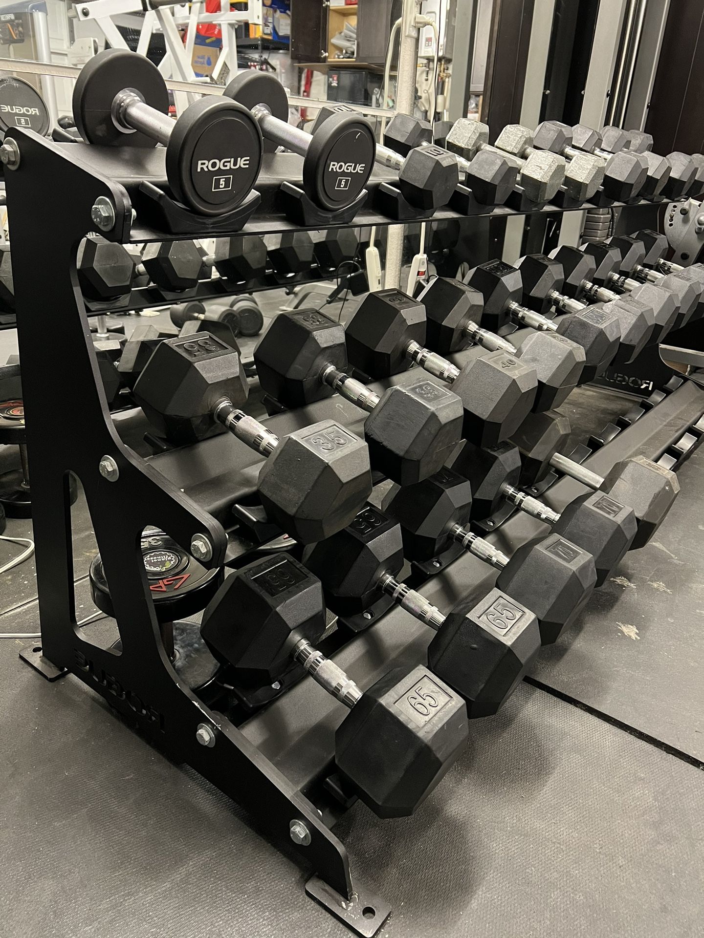 Rogue Rack Dumbbell Set 5-85lbs