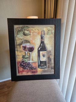 Framed wine art