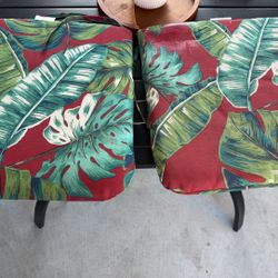 Two Plant Cushions For Outdoor Chairs